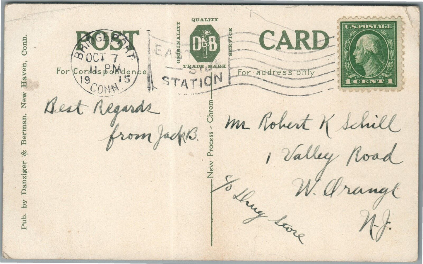BRIDGEPORT CT METALLIC CARTRIDGE COMPANY ANTIQUE POSTCARD