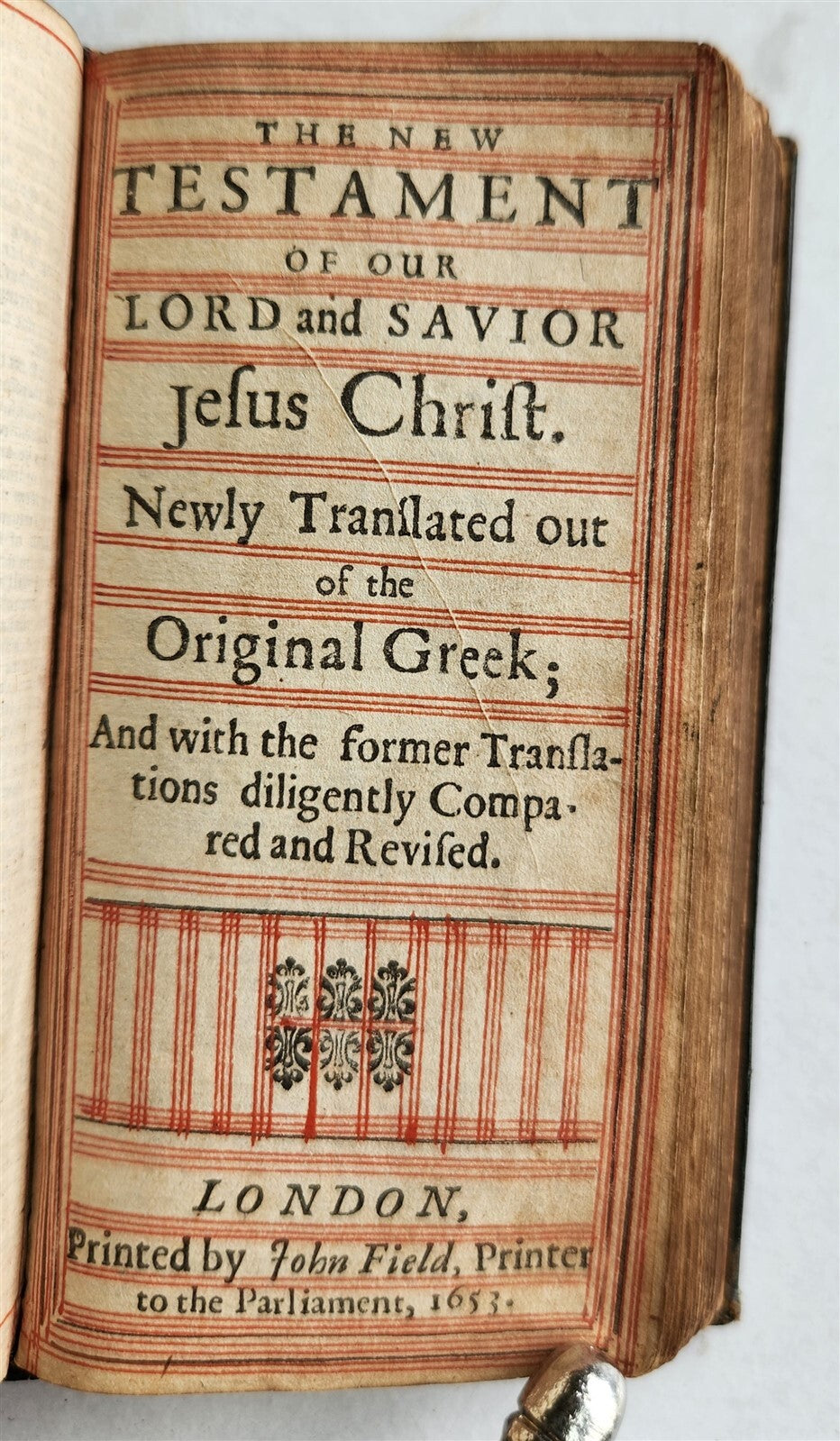 1653-54 BIBLE in ENGLISH antique Old & New Testament London: by John Field