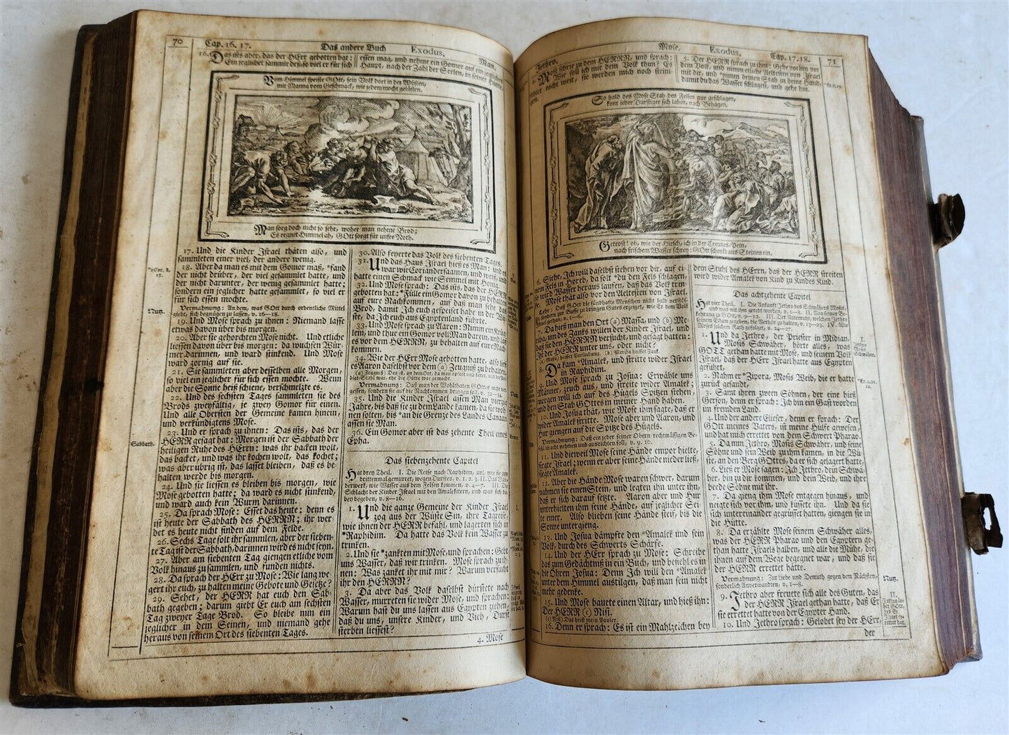 1788 BIBLE in GERMAN ILLUSTRATED antique MASSIVE PIGSKIN BOUND FOILIO