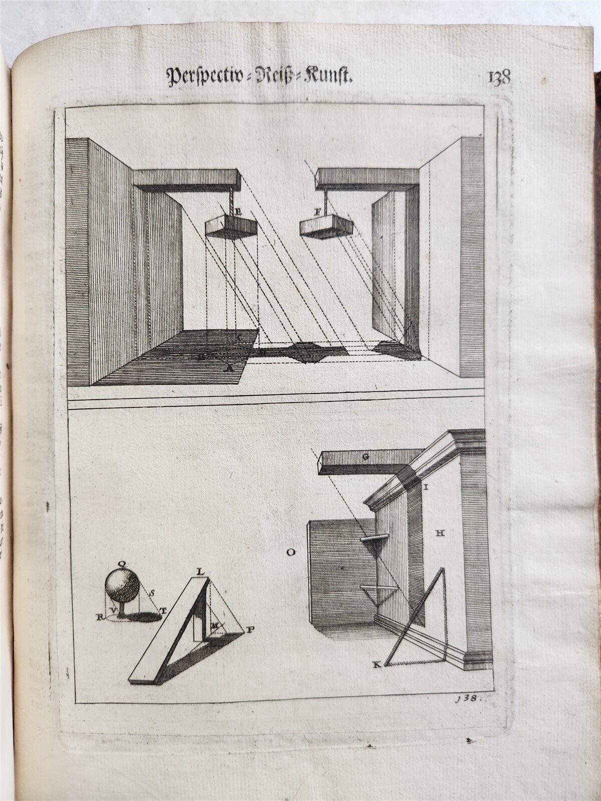1710 DRAWING PERSPECTIVE for ARTISTS & ARCHITECTS antique ILLUSTRATED 150 PLATES
