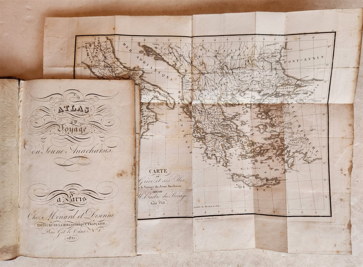 1799-1821 VOYAGE of ANARCHIS of GREECE antique 8 VOLUMES incl. ATLAS ILLUSTRATED