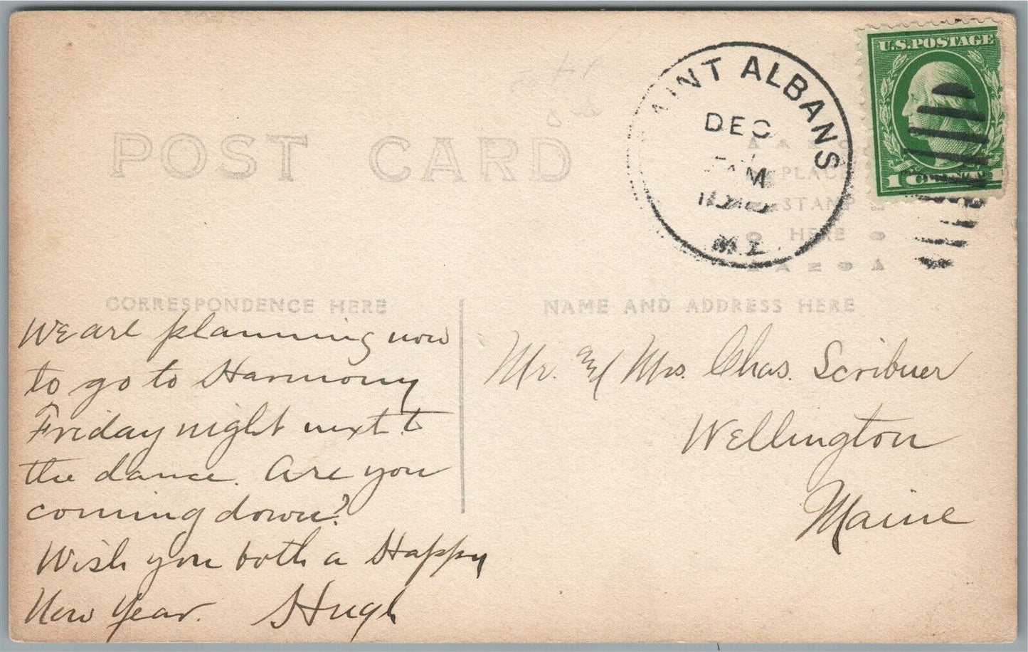 HARTLAND ME CHURCH ANTIQUE REAL PHOTO POSTCARD RPPC