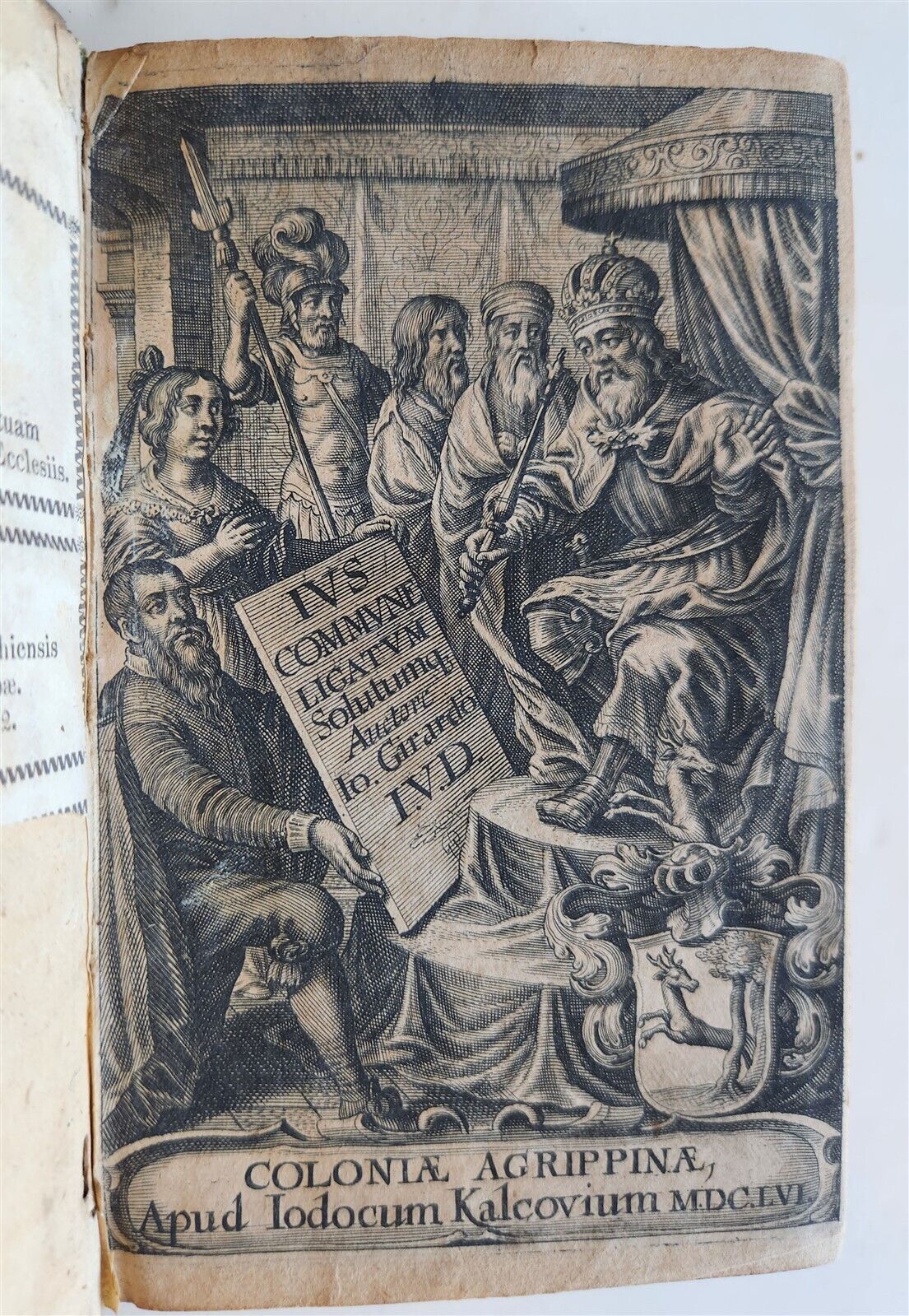 1656 EPIGRAMMS by JEAN GIRARD antique VELLUM Epigrammata Legalia Facetissima