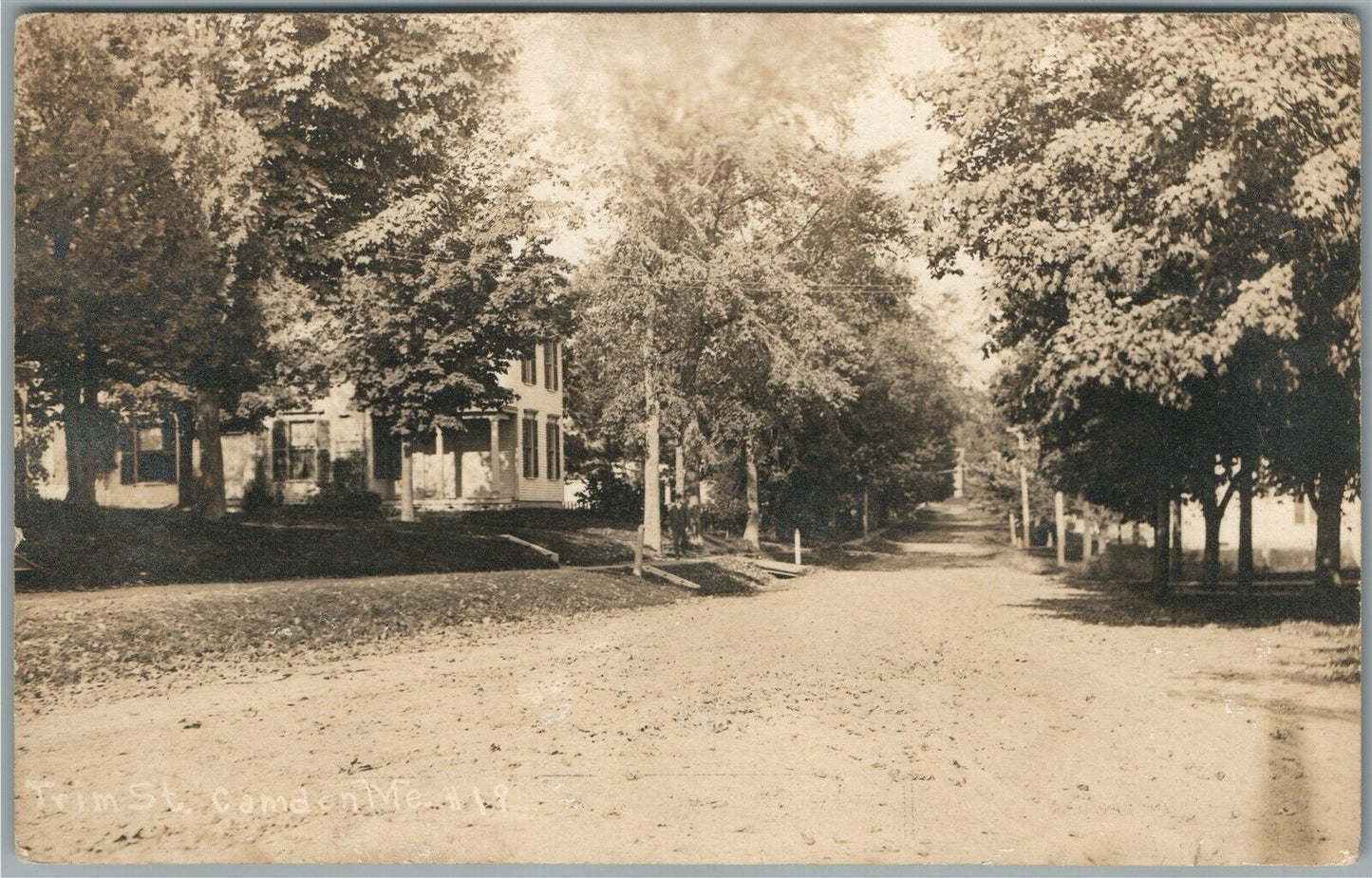 CAMDEN ME TRIM STREET ANTIQUE REAL PHOTO POSTCARD RPPC