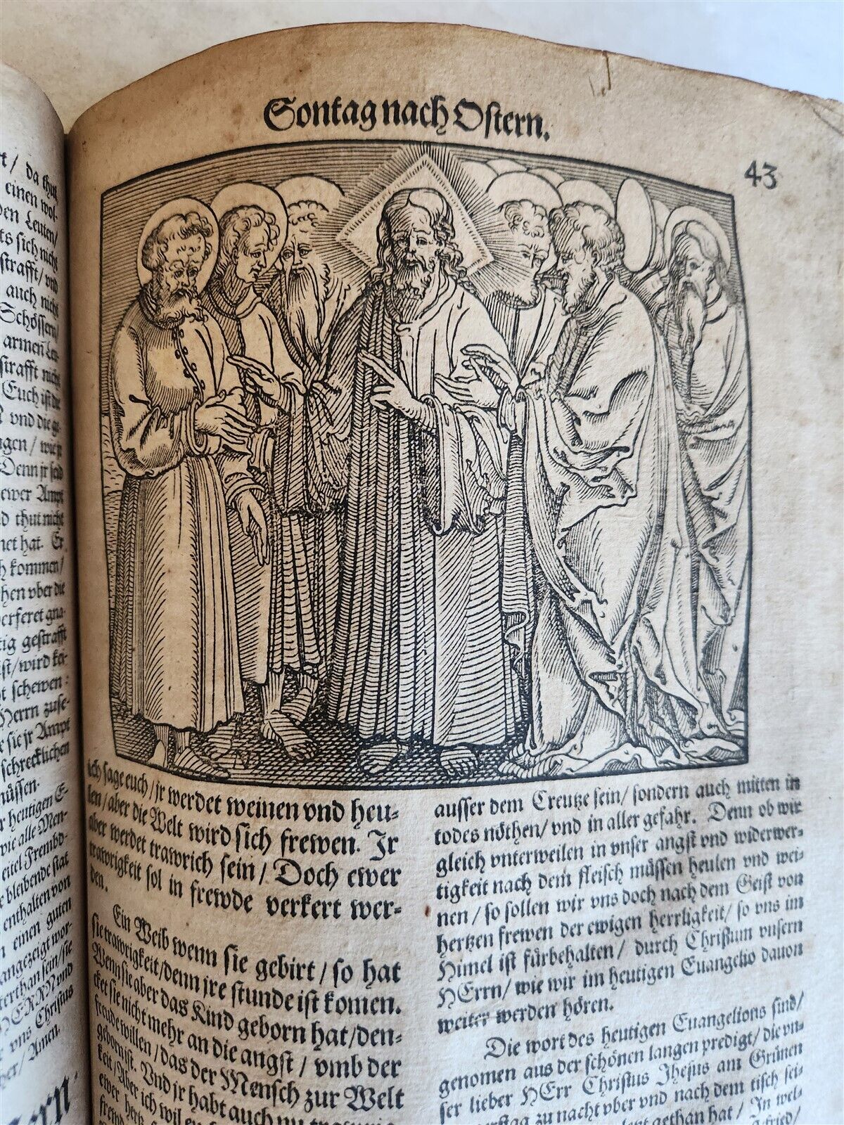 1583 ILLUSTRATED POSTILLA antique 80 WOODCUTS CRANACH SCHOOL ARTIST