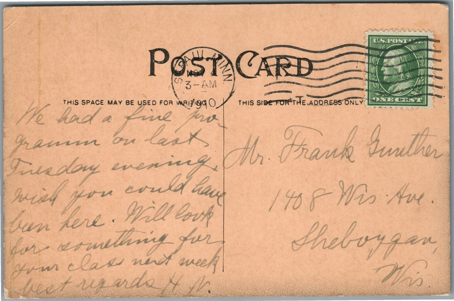 NORTH FREEDOM WI GERMAN BAPTIST CHURCH ANTIQUE POSTCARD