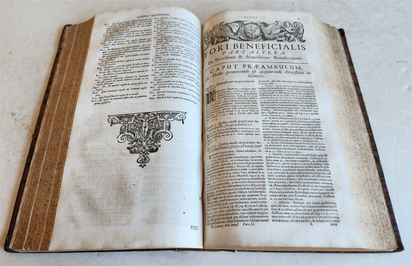 1735 CANON LAW BOOK Forum beneficiale sive quaestiones & responsa ANTIQUE
