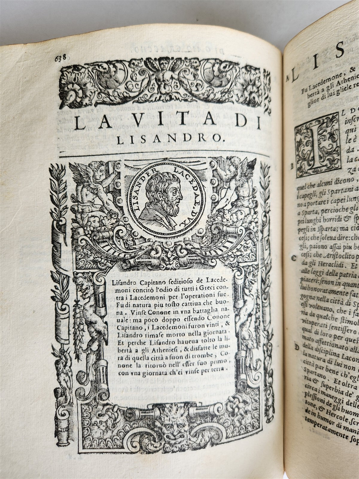 1582 PLUTARCH LIVES of ILLUSTRIOUS GREEK & ROMANS 2 VOLUMES antique ILLUSTRATED