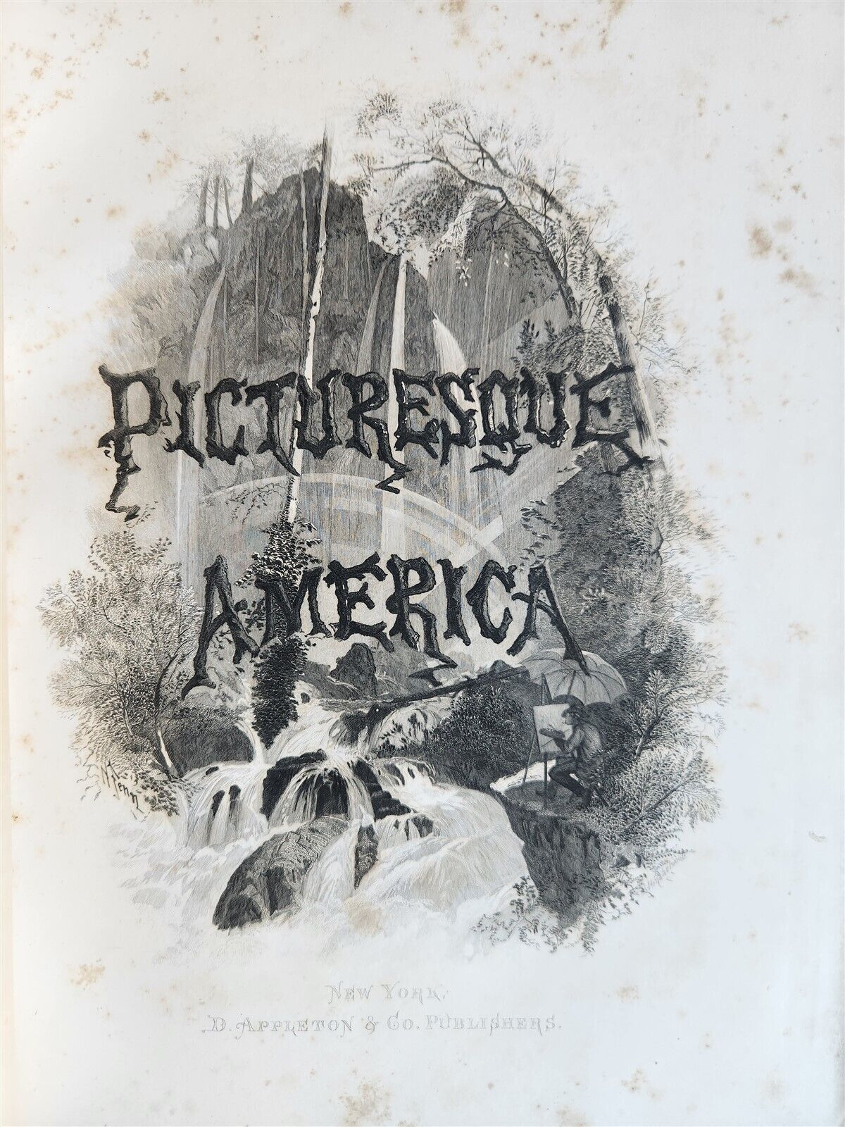 1874 PICTURESQUE AMERICA by WILLIAM BRYANT 2 FOLIO VOLUMES ILLUSTRATED antique