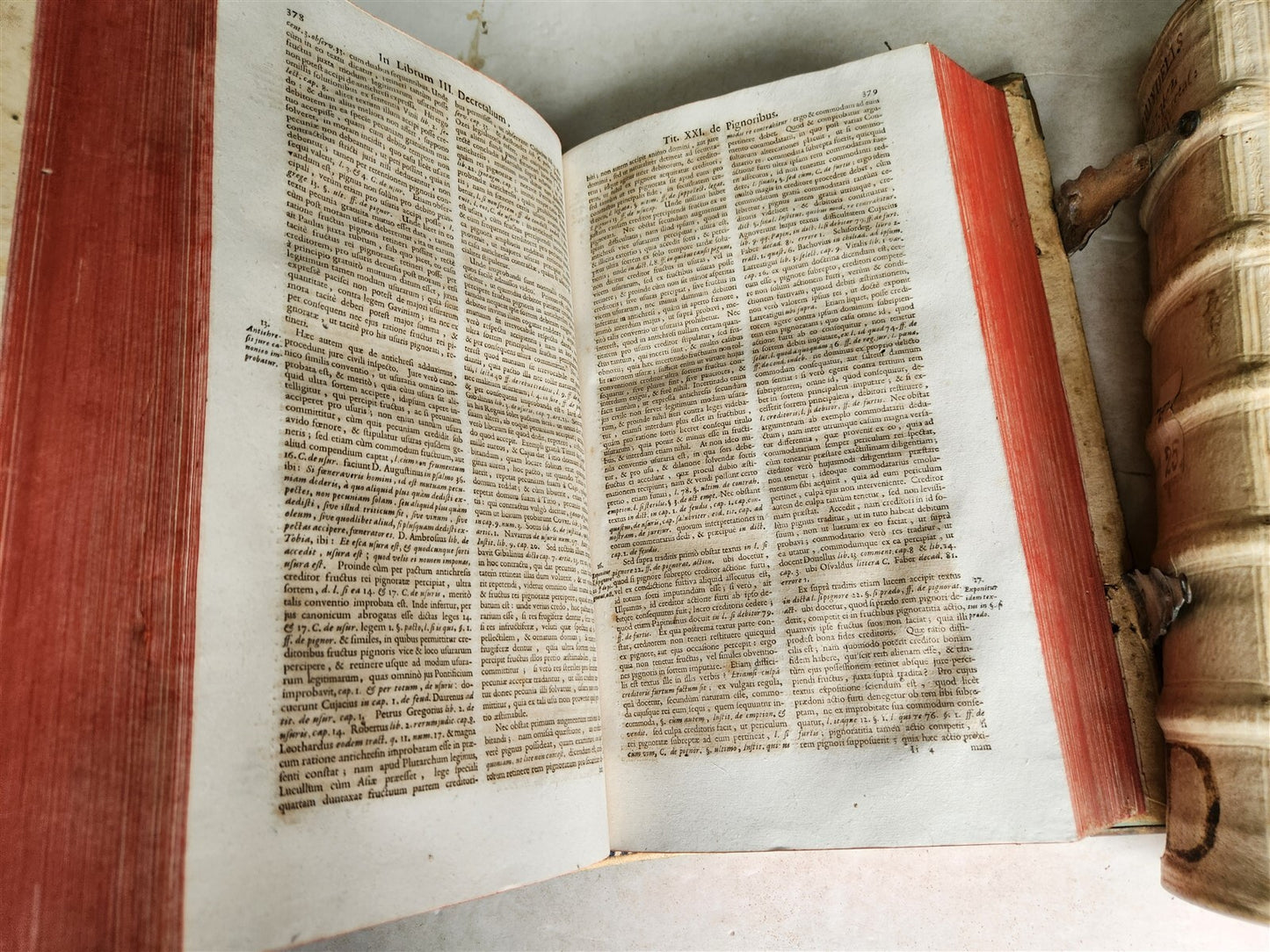 1690 PIGSKIN BOUND 4 FOLIO LAW BOOKS antique by D. D. Emanuelis Gonzalez Tellez