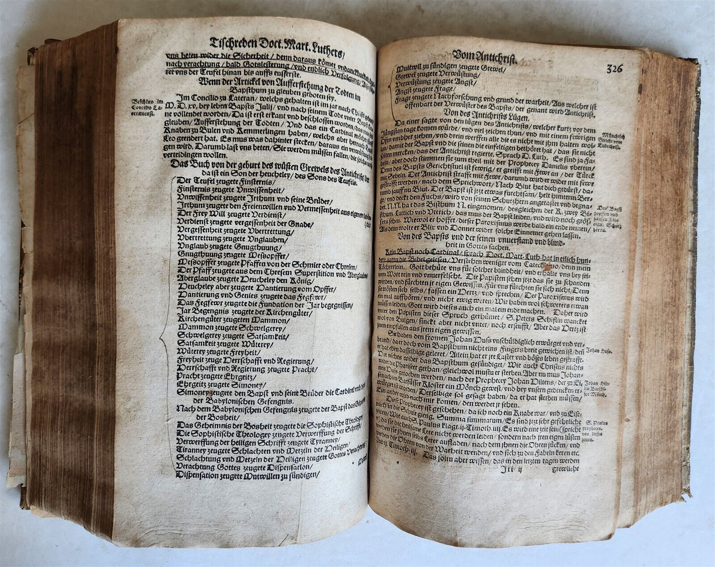 1567 COLLOQVIA by MARTIN LUTHER antique PIGSKIN BOUND FOILIO