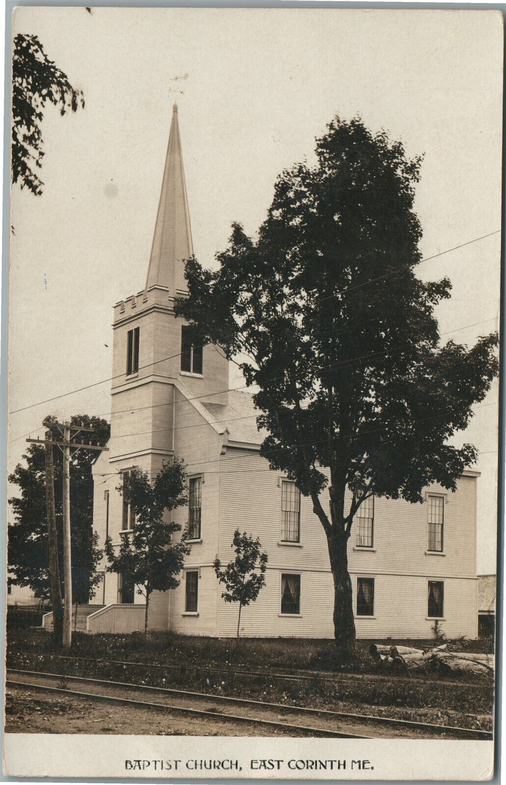 EAST CORINTH ME BAPTIST CHURCH ANTIQUE REAL PHOTO POSTCARD RPPC