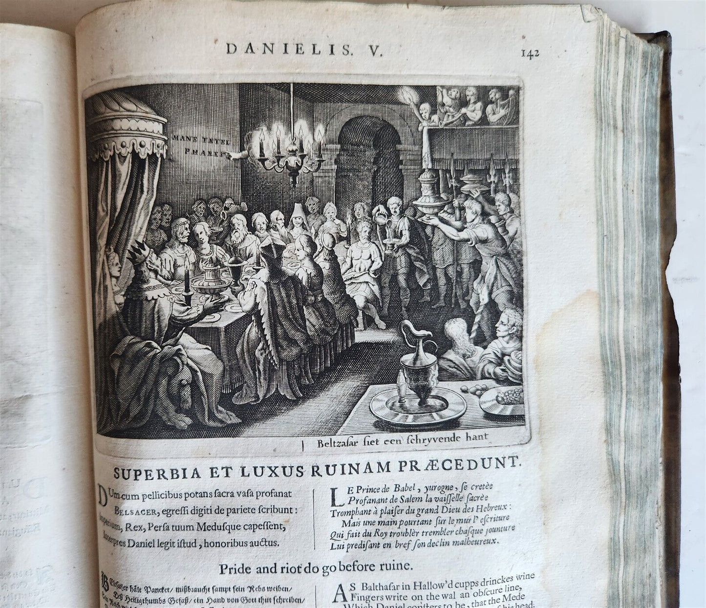 1659 FIGURES OF THE BIBLE in DUTCH antique ILLUSTRATED w/ 233 ENGRAVINGS vellum