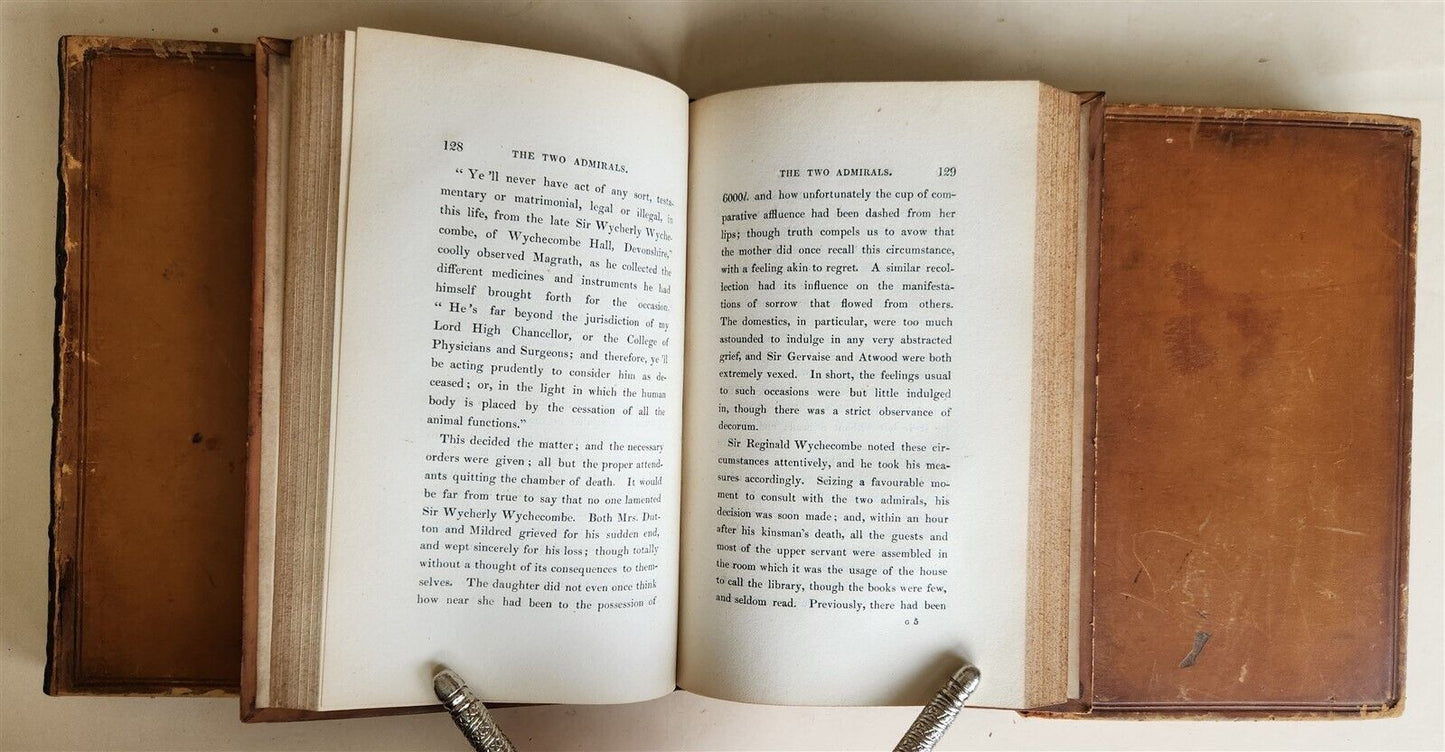 1842 TWO ADMIRALS TALE OF THE SEA by FENIMORE COOPER antique 1st ENGLISH EDITION