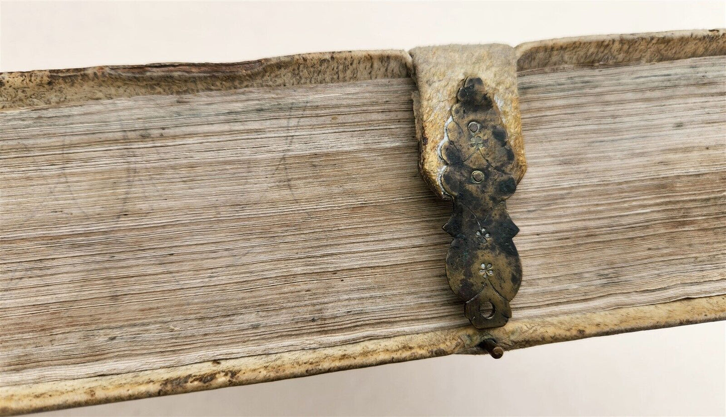 1737 BIBLE in LATIN & GERMAN antique PIGSKIN BOUND FOLIO