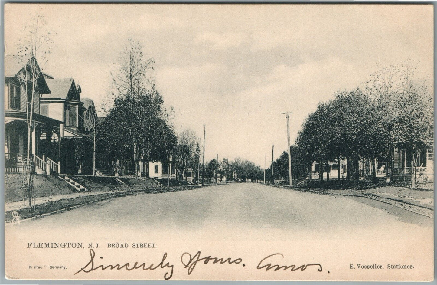 FLEMINGTON NJ BROAD STREET ANTIQUE POSTCARD