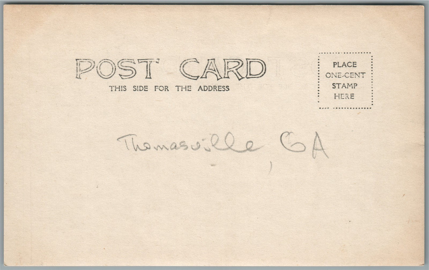 THOMASVILLE GA ANTIQUE REAL PHOTO POSTCARD RPPC