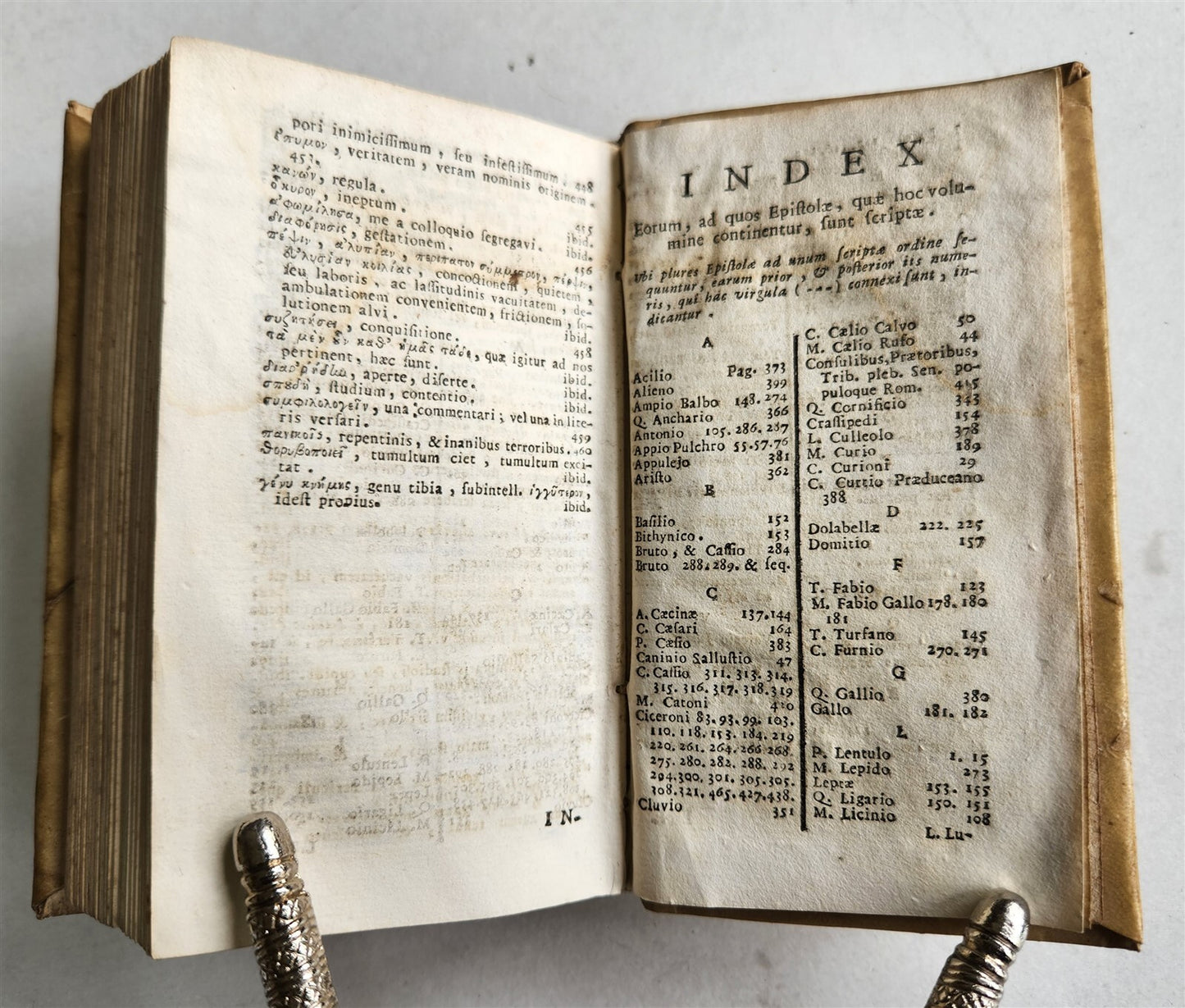 1771 CICERO EPISTOLARUM antique vellum bound