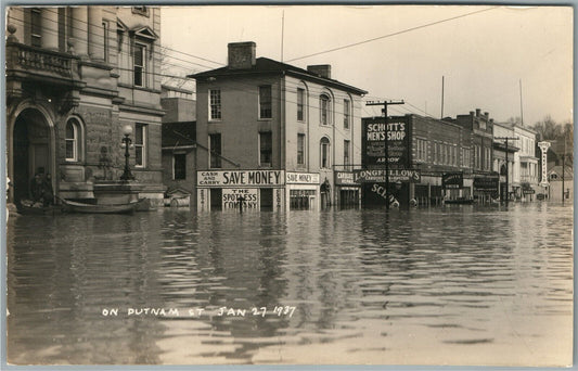 MARIETTA OH FLOOD PUTNAM STREET ANTIQUE REAL PHOTO POSTCARD RPPC
