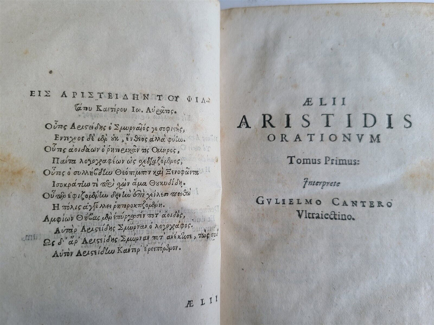 1604 AELIUS ARISTIDES 2 VOLUMES antique Adrianensis Oratoris Clarissimi RARE