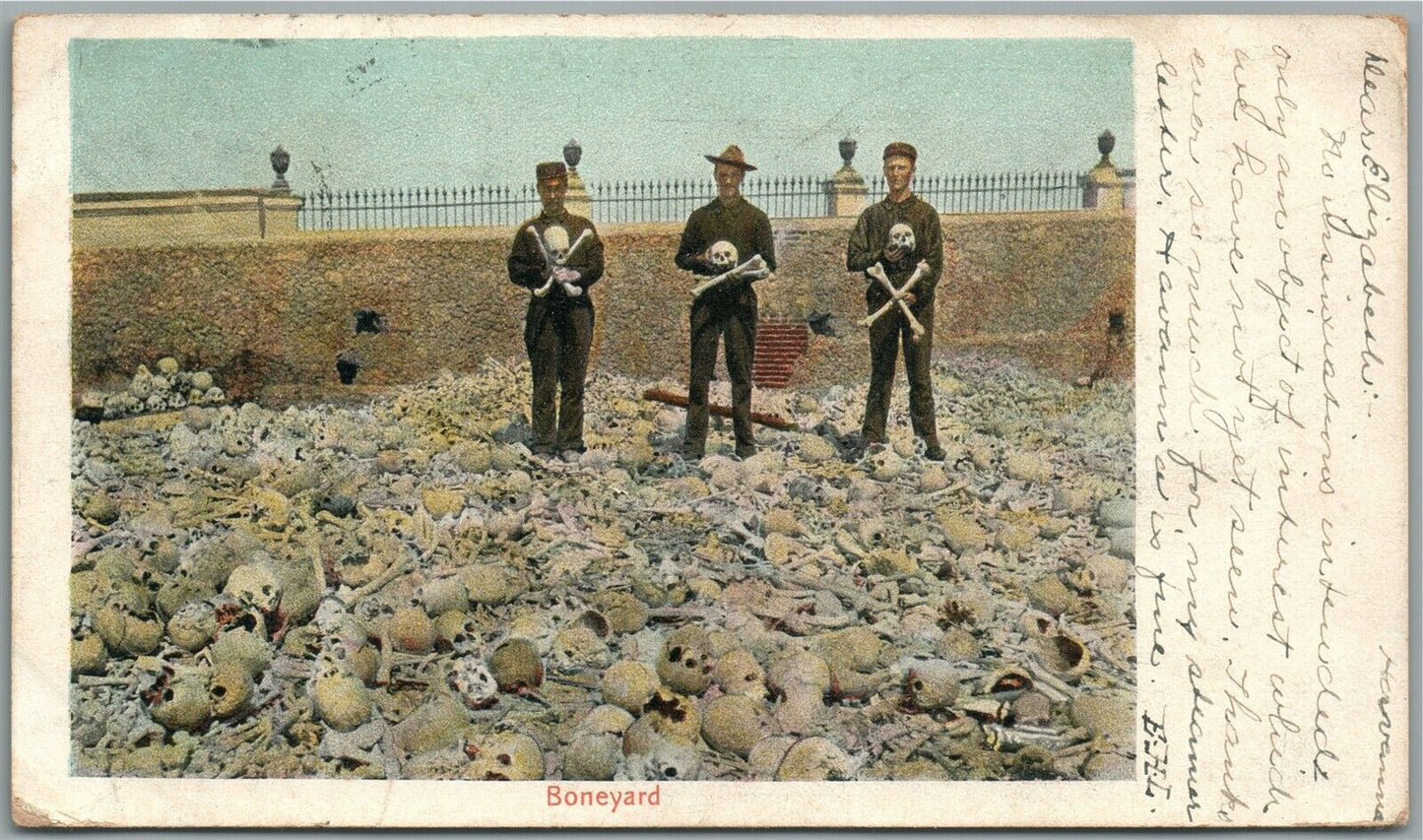BONEYARD CUBA 1903 ANTIQUE PRIVATE MAILING POSTCARD w/ STAMP