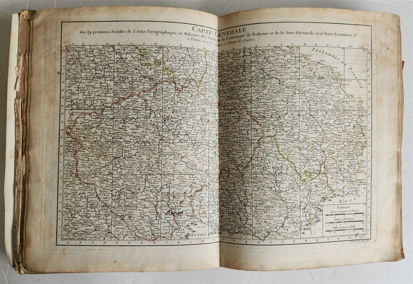 1758 46 MAPS NOUVEAU THEATRE DE GUERRE ATLAS TOPOGRAPHIQUE ET MILITAIRE antique