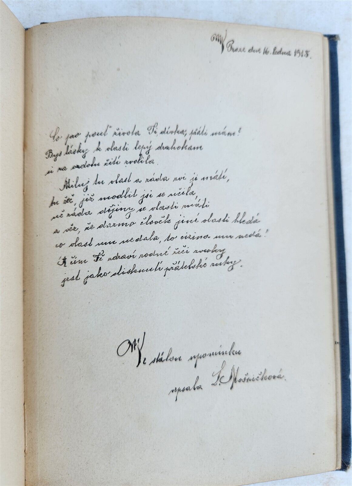 1912-18 ALBUM AMICORUM - MANUSCRIPT CZECH GERMAN BOOK antique POETRY ILLUSTRATED