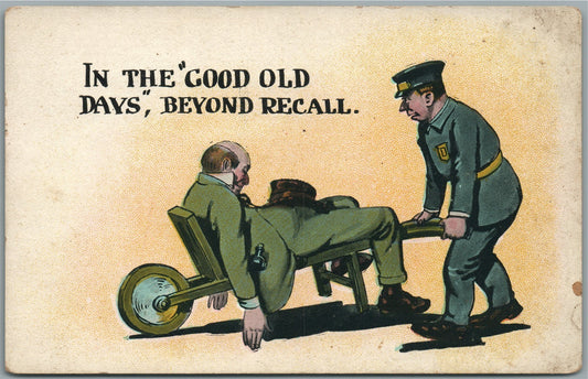 ALCOHOL PROHIBITION ANTIQUE SATIRICAL POSTCARD - GOOD OLD DAYS