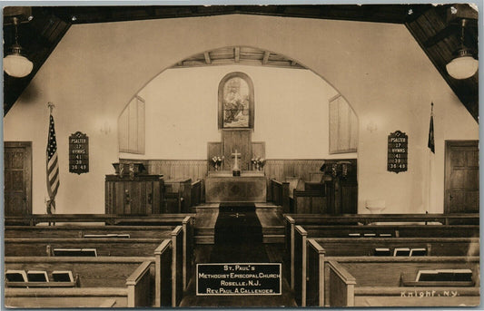 ROSELLE NJ ST.PAUL'S METHODIST CHURCH VINTAGE REAL PHOTO POSTCARD RPPC