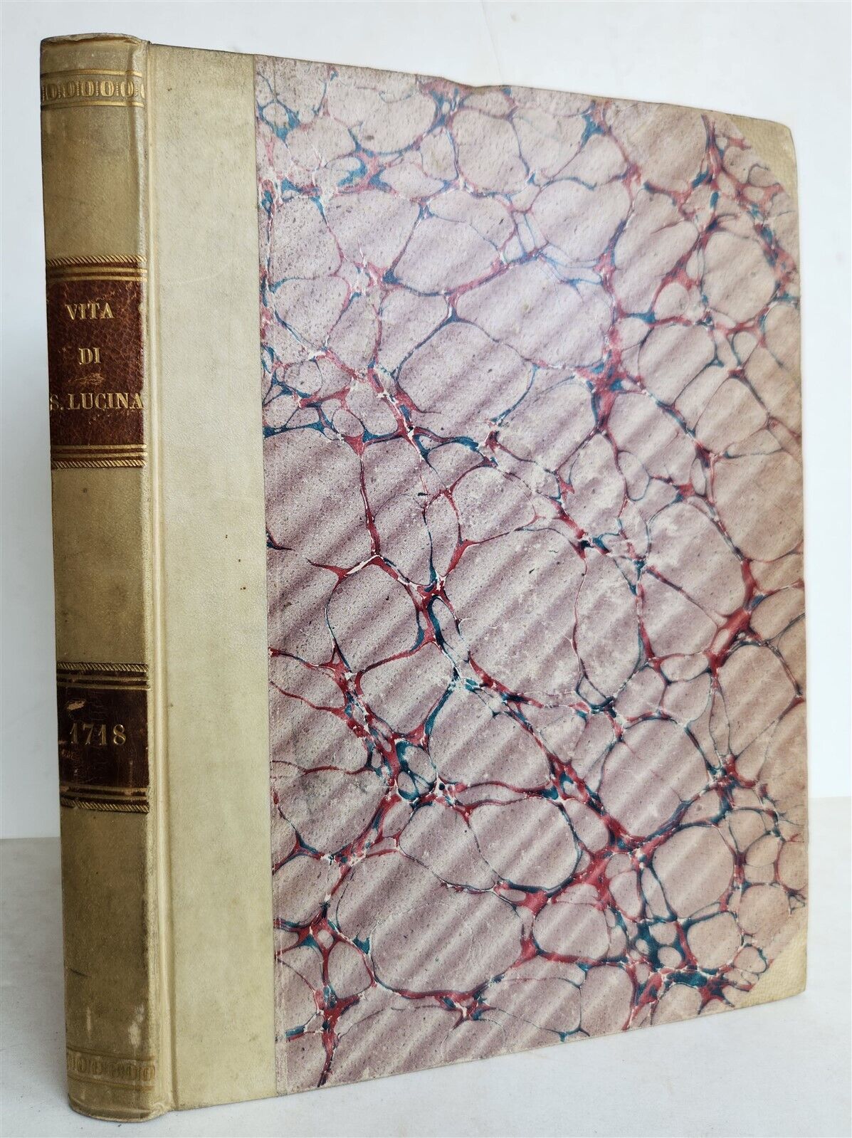 1717 VITA di S.LUCINA MATRONA ROMANA antique Vellum