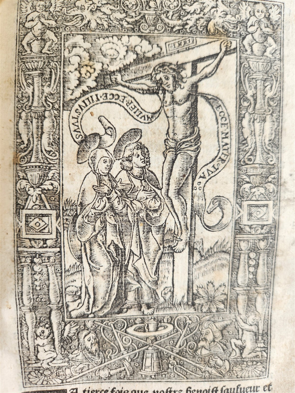 1535 POST-INCUNABULA ILLUSTRATED antique in FRENCH by Jean de Gagny VELLUM BOUND