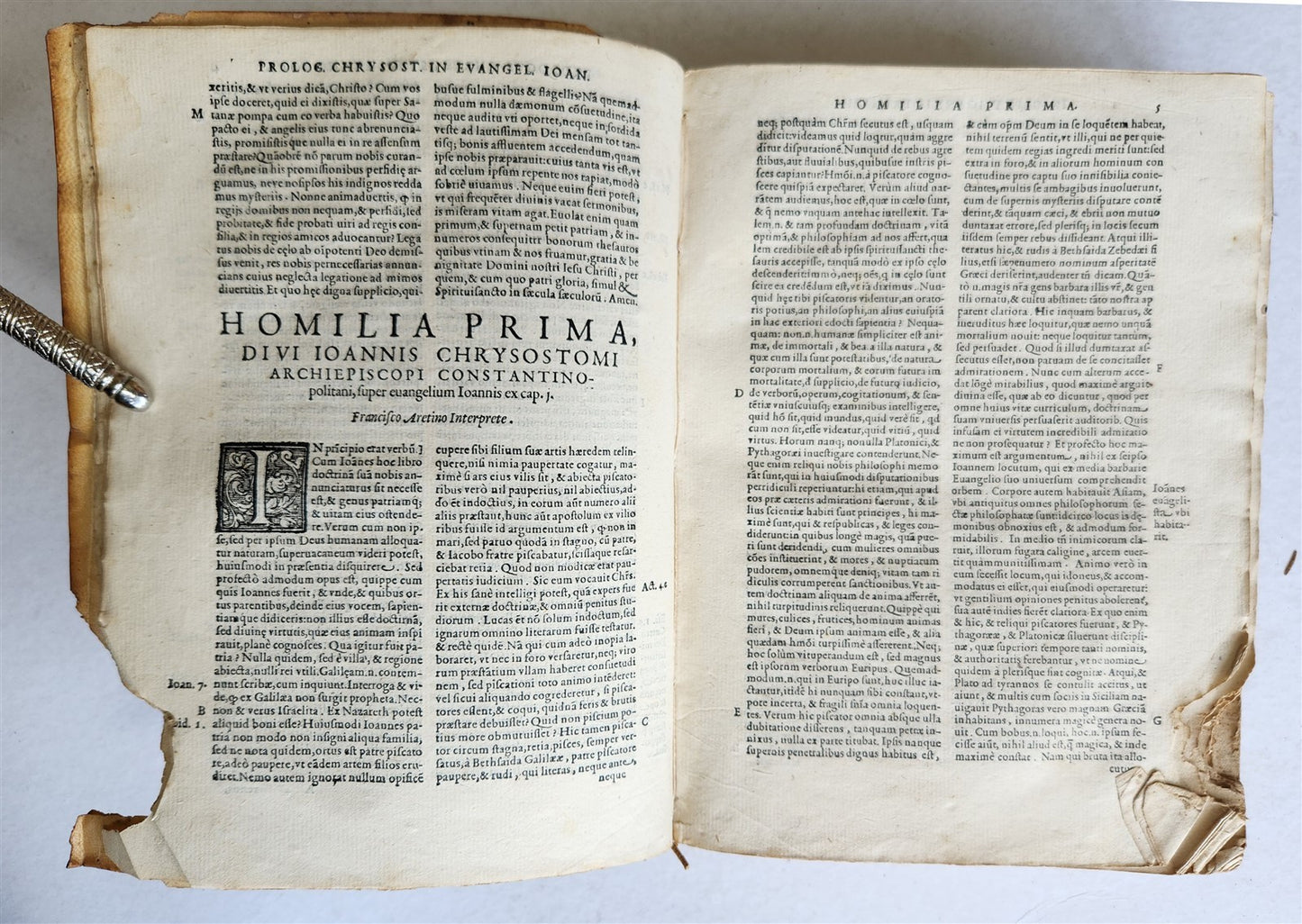 1583 Divi Ioannis Chrysostomi Archiepiscopi Constantinopolitani ANTIQUE 16th C.