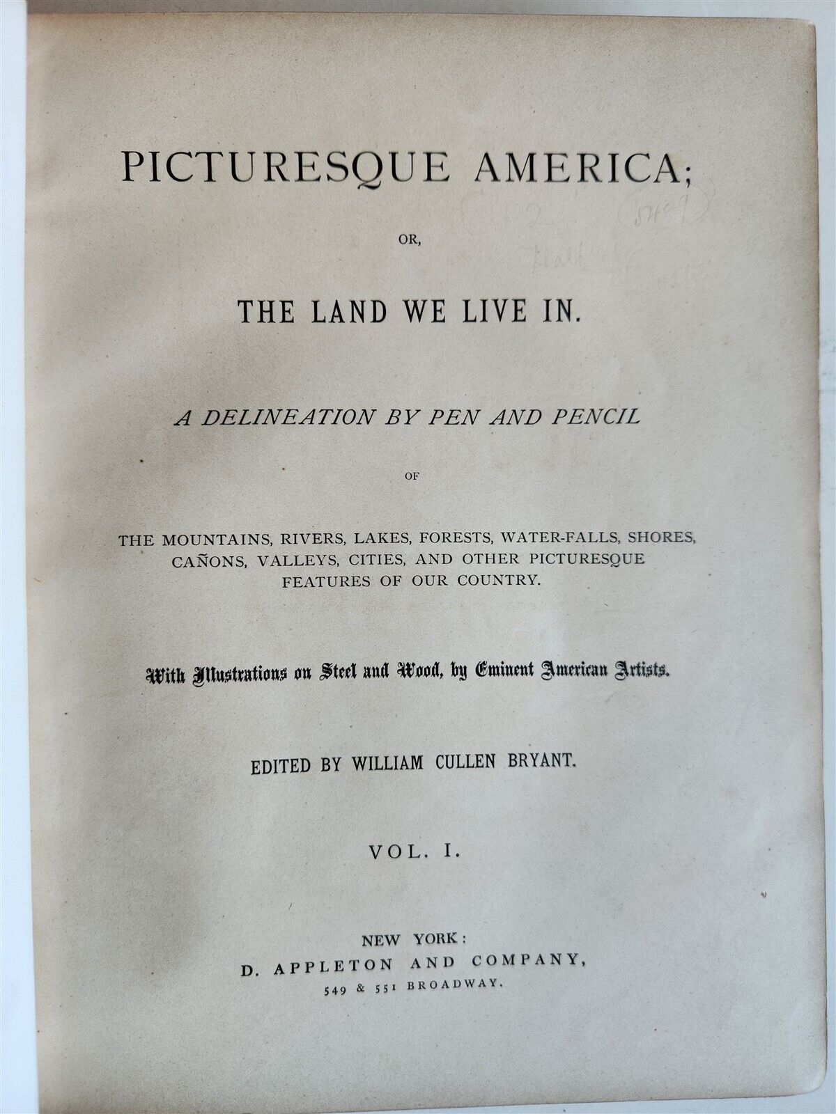 1874 PICTURESQUE AMERICA by WILLIAM BRYANT 2 FOLIO VOLUMES ILLUSTRATED antique