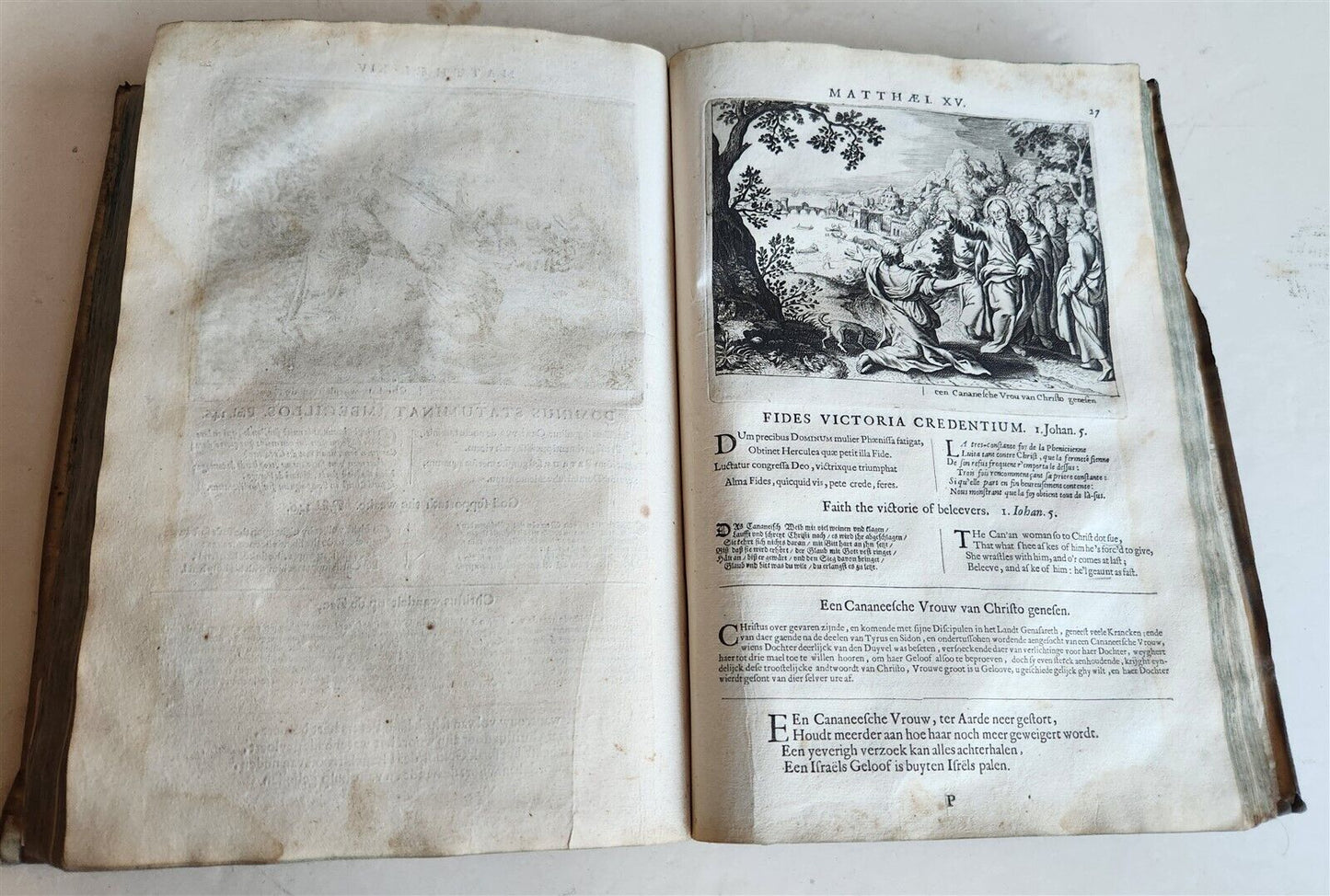 1659 FIGURES OF THE BIBLE in DUTCH antique ILLUSTRATED w/ 233 ENGRAVINGS vellum