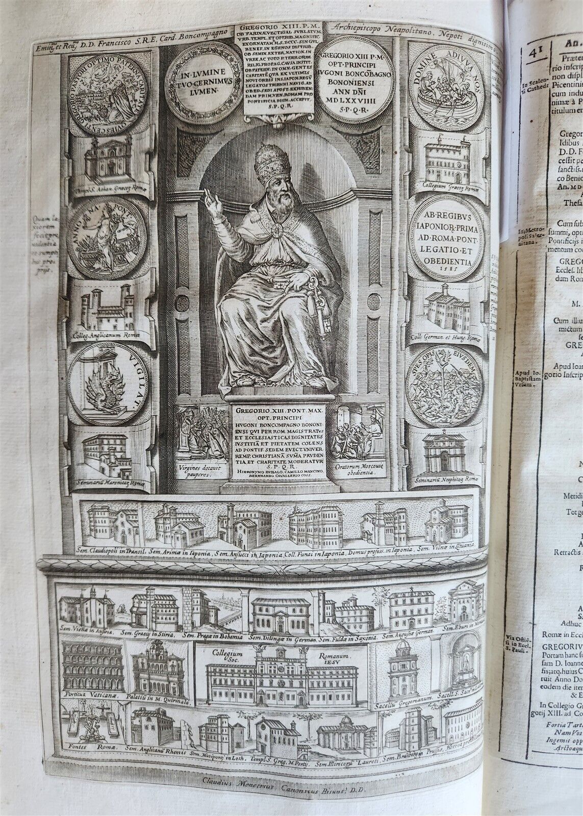 1677 LIVES of ROMAN POPES 4 FOLIO VOLUMES FULLY ILLUSTRATED antique in LATIN