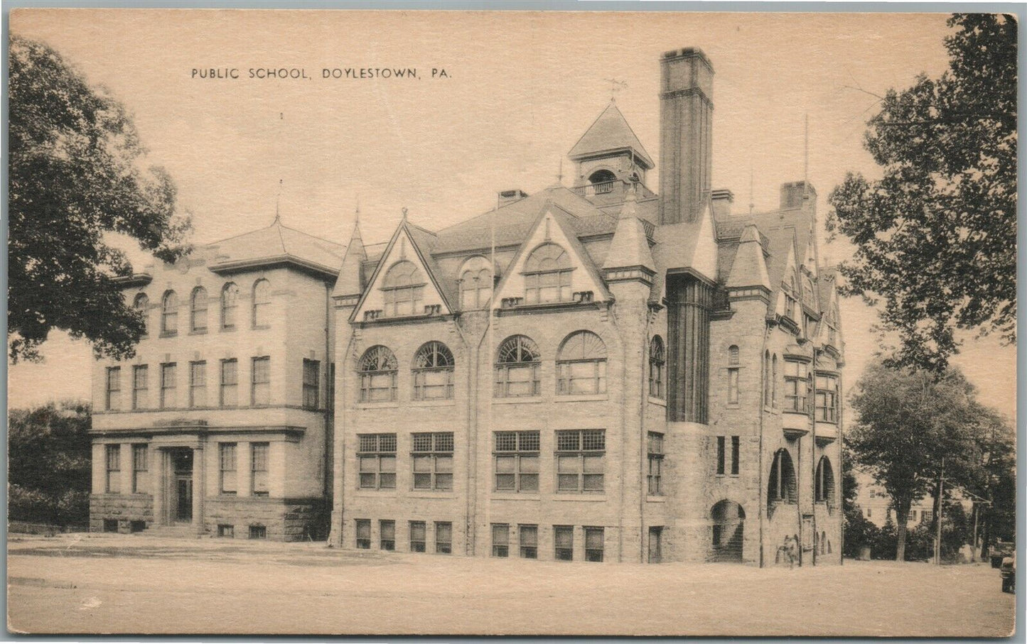 DOYLESTOWN PA PUBLIC SCHOOL ANTIQUE POSTCARD