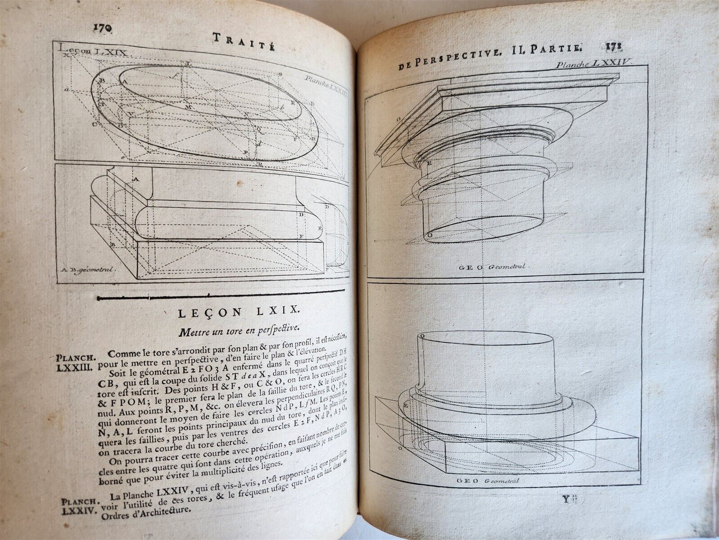 1750 TREATISE on PERPECTIVE for USE of ARTISTS antique ILLUSTRATED w/ 110 PLATES