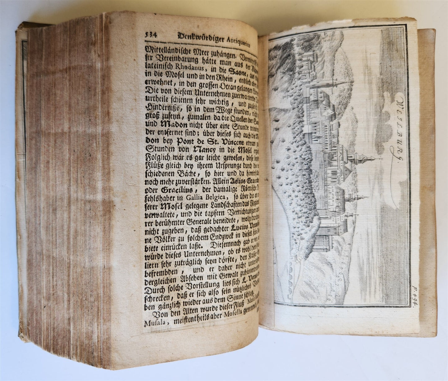 1740 ANTIQUITIES & GEOGRAPHY of GERMAN RIVERS antique ILLUSTRATED