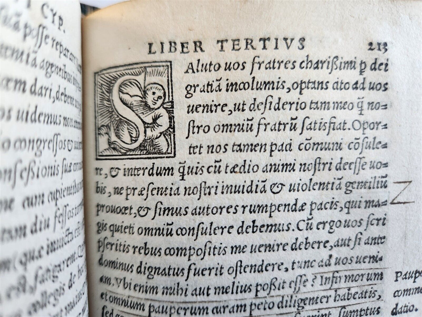 1524 OPERUM DIVI CAECILII CYPRIANI antique 16th CENTURY post-incunabula
