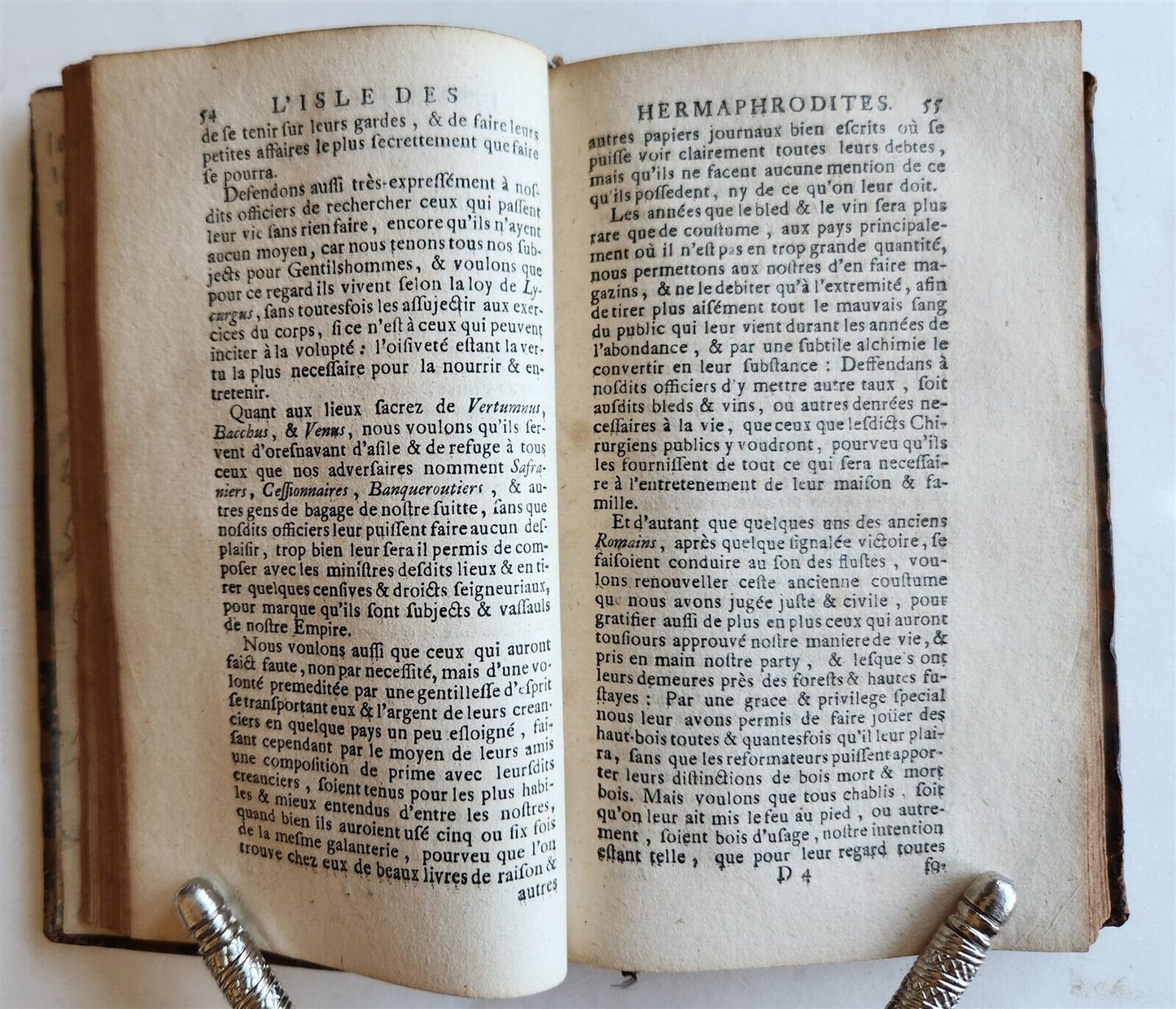 1724 DESCRIPTION DE L'ISLE DES HERMAPHTODITES antique