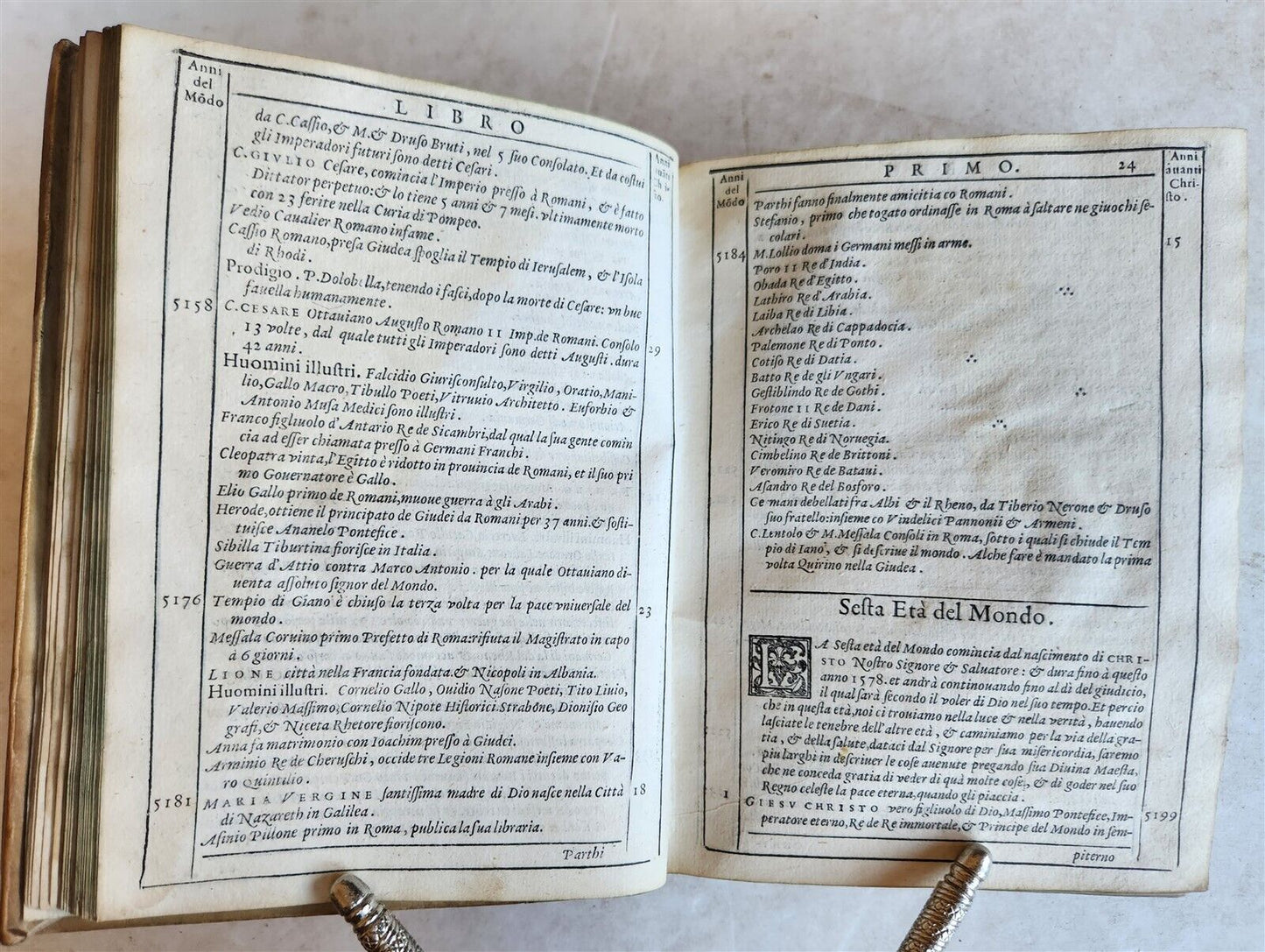 1580 CHRONOLOGY OF THE WORLD by F. SANSOVINO antique VELLUM BOUND