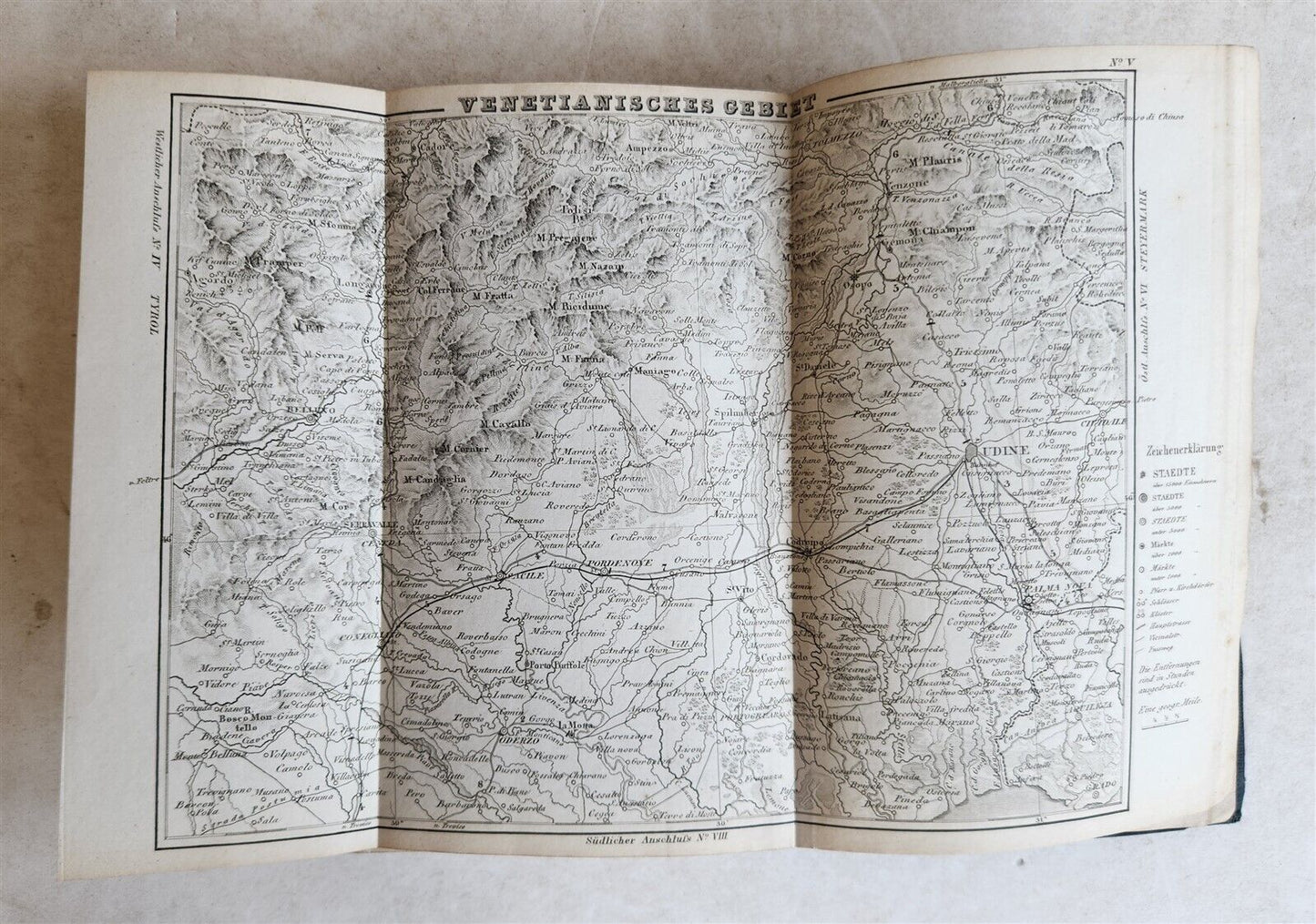 1857 ITALIAN TRAVELLER'S BOOK by Dr.FORSTER in GERMAN antique ILLUSTRATED w/MAPS