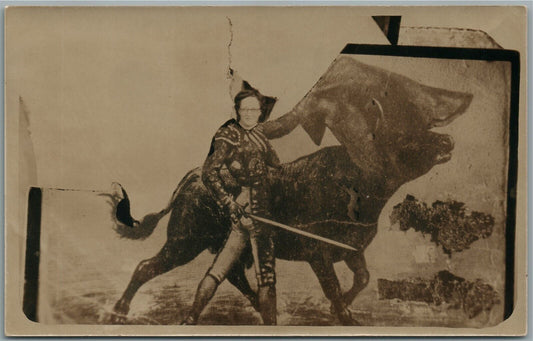 TOREADOR MEXICAN ANTIQUE REAL PHOTO POSTCARD RPPC