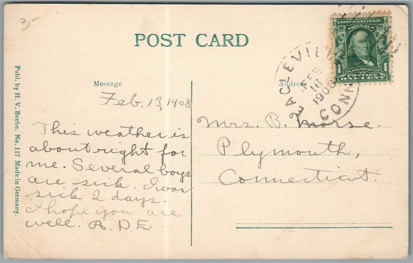 STORRS CT CONN. AG. COLLEGE ANTIQUE POSTCARD