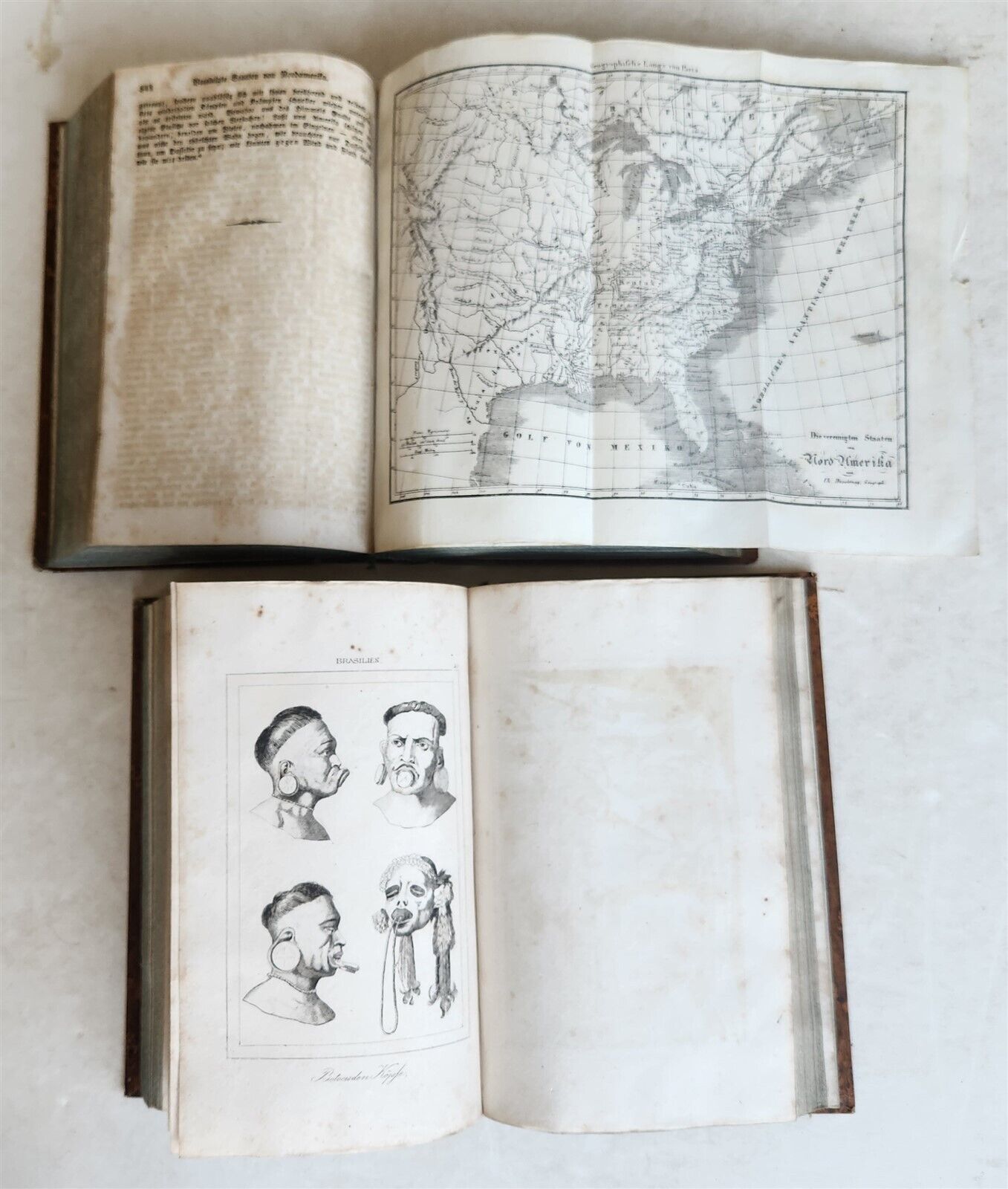 1838 ILLUSTRATED HISTORY of NORTH AMERICA Brazil Columbia & Gyana antique