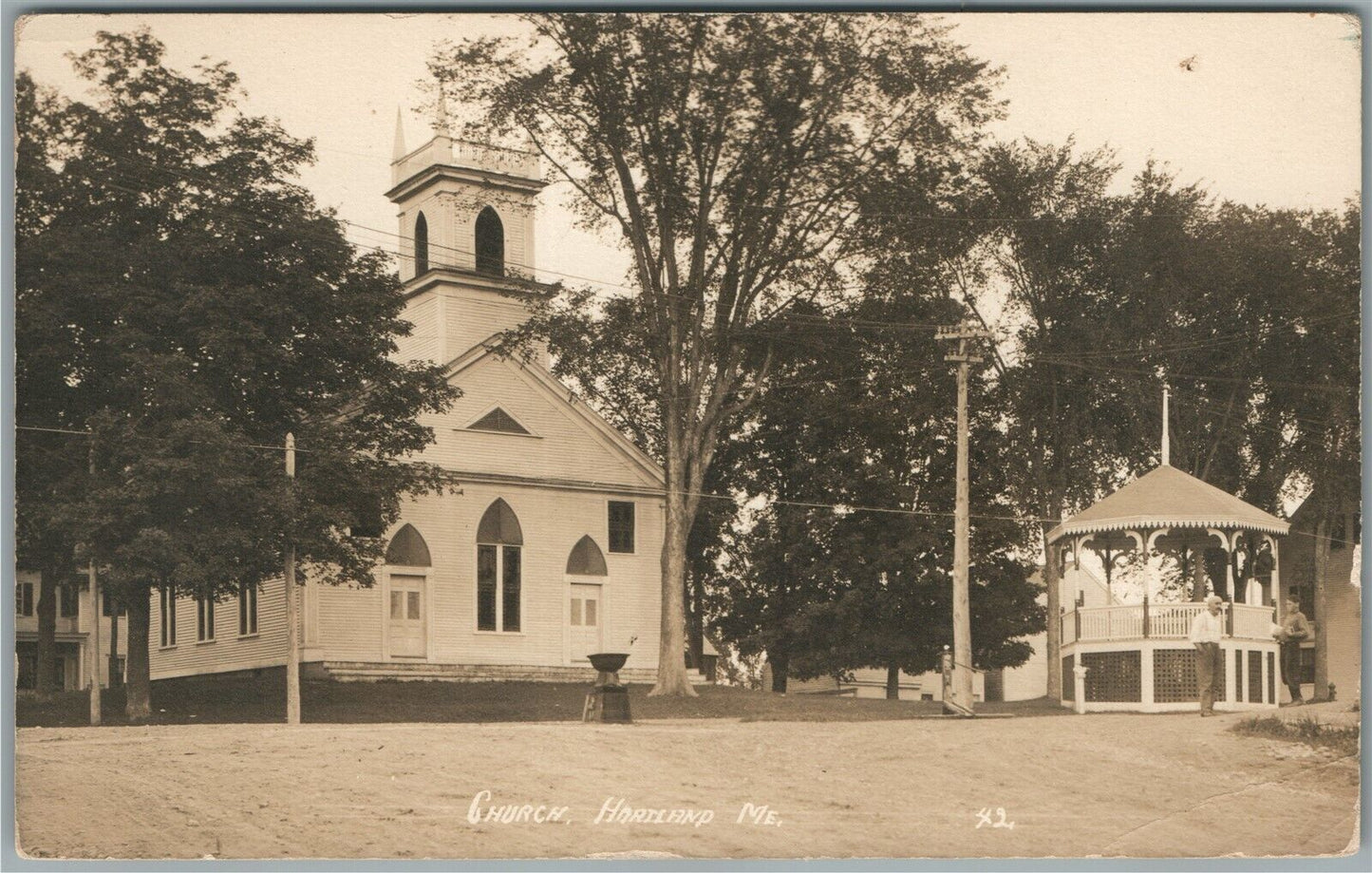 HARTLAND ME CHURCH ANTIQUE REAL PHOTO POSTCARD RPPC