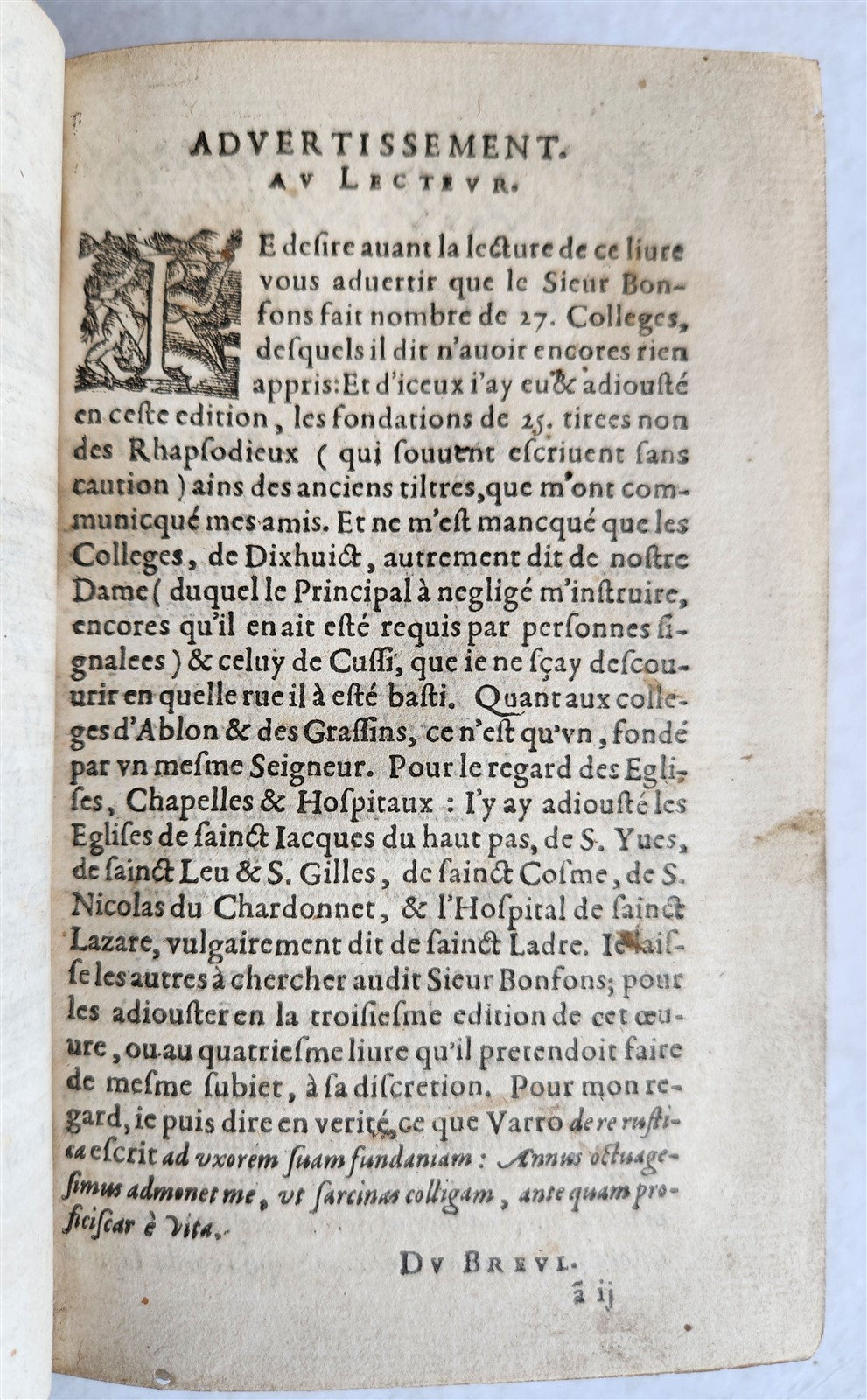 1608 HISTORICAL GUIDE to PARIS ILLUSTRATED w/ 55 WOODCUTS antique
