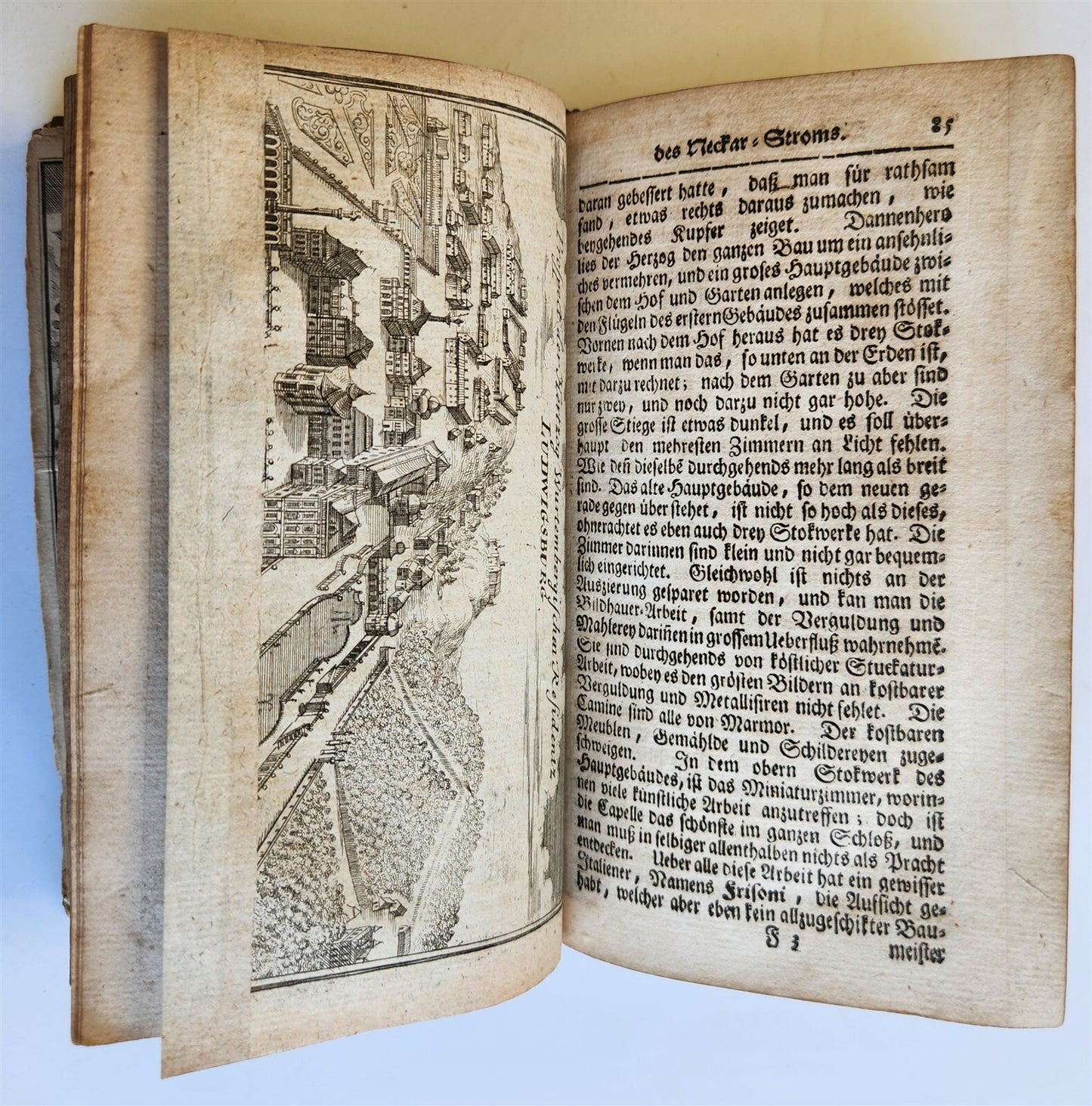 1740 ANTIQUITIES & GEOGRAPHY of GERMAN RIVERS antique ILLUSTRATED