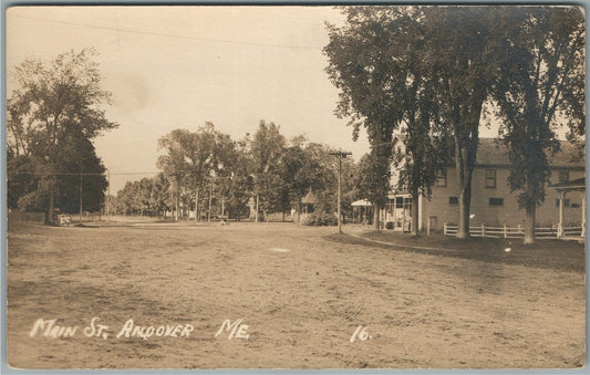 ANDOVER ME MAIN STREET ANTIQUE REAL PHOTO POSTCARD RPPC
