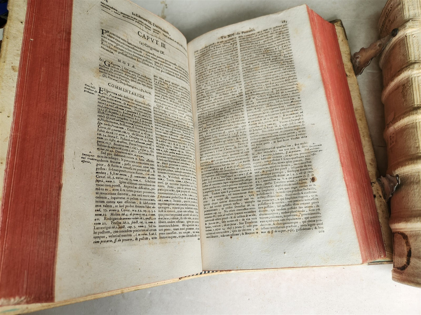 1690 PIGSKIN BOUND 4 FOLIO LAW BOOKS antique by D. D. Emanuelis Gonzalez Tellez